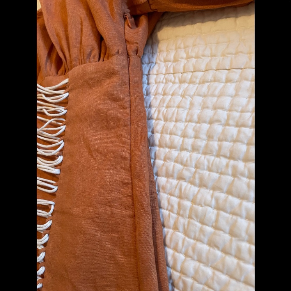 Alemais Sunset Orange Pleated Ruffled MaxiSundress - Picture 14 of 14